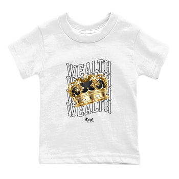 Air Jordan 1 High OG Black Metallic Gold shirts to match jordans Wealth sneaker match tees Jordan 1 Black Metallic Gold SNRT Sneaker Tees streetwear brand Baby and Youth White 2 cotton tee