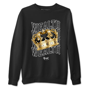 Air Jordan 1 High OG Black Metallic Gold shirts to match jordans Wealth sneaker match tees Jordan 1 Black Metallic Gold SNRT Sneaker Tees streetwear brand Black 2 unisex cotton tee