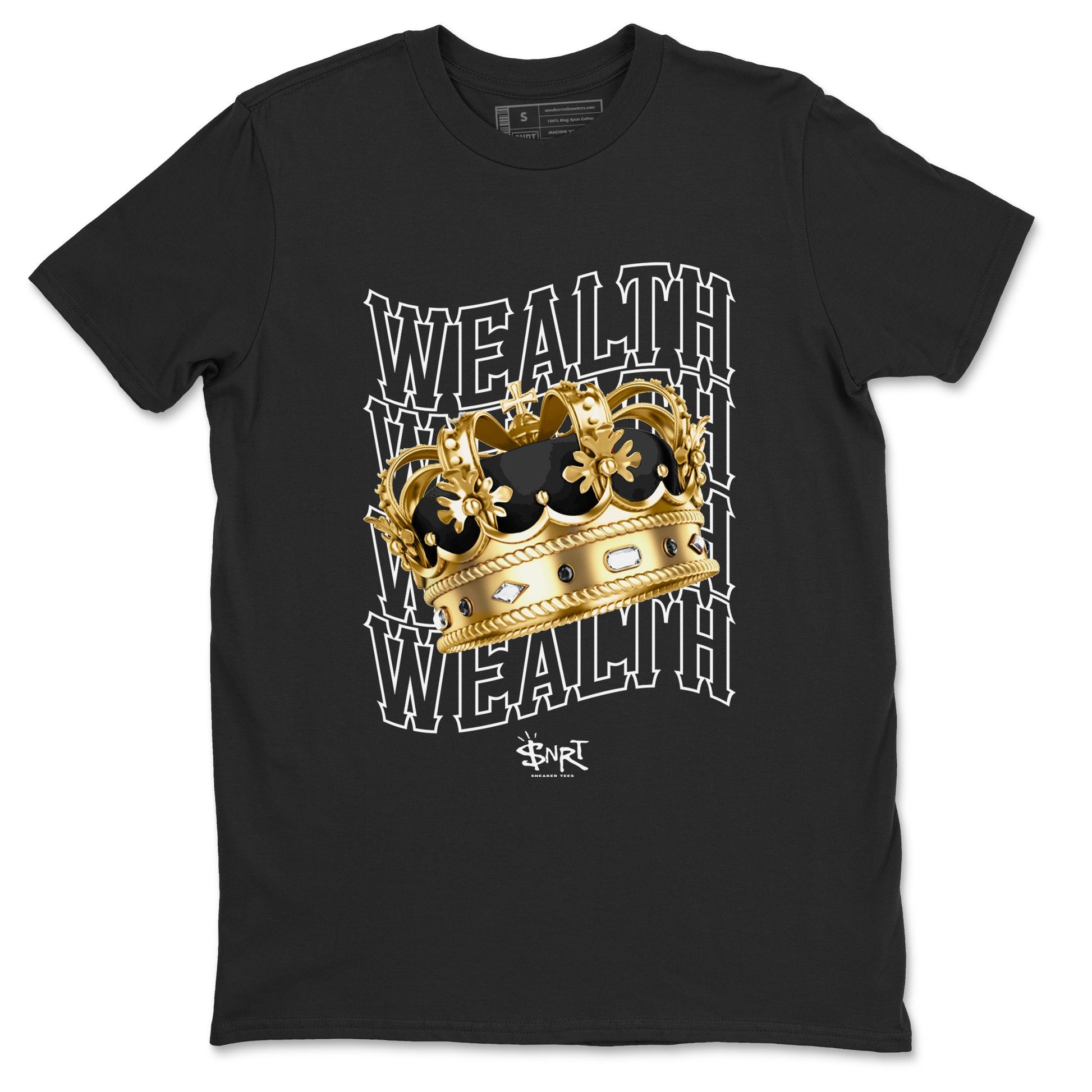 Air Jordan 1 High OG Black Metallic Gold shirts to match jordans Wealth sneaker match tees Jordan 1 Black Metallic Gold SNRT Sneaker Tees streetwear brand Black 2 unisex cotton tee