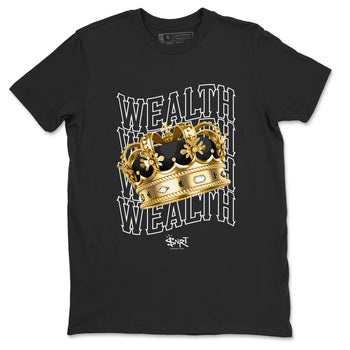 Air Jordan 1 High OG Black Metallic Gold shirts to match jordans Wealth sneaker match tees Jordan 1 Black Metallic Gold SNRT Sneaker Tees streetwear brand Black 2 unisex cotton tee