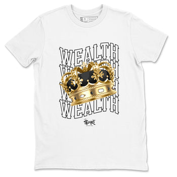 Air Jordan 1 High OG Black Metallic Gold shirts to match jordans Wealth sneaker match tees Jordan 1 Black Metallic Gold SNRT Sneaker Tees streetwear brand White 2 unisex cotton tee