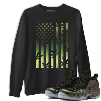 Sneaker match tees – Sneaker Tees To Match Air Foamposite One Pine Green Shoes – Weed Flag Tee Black 1