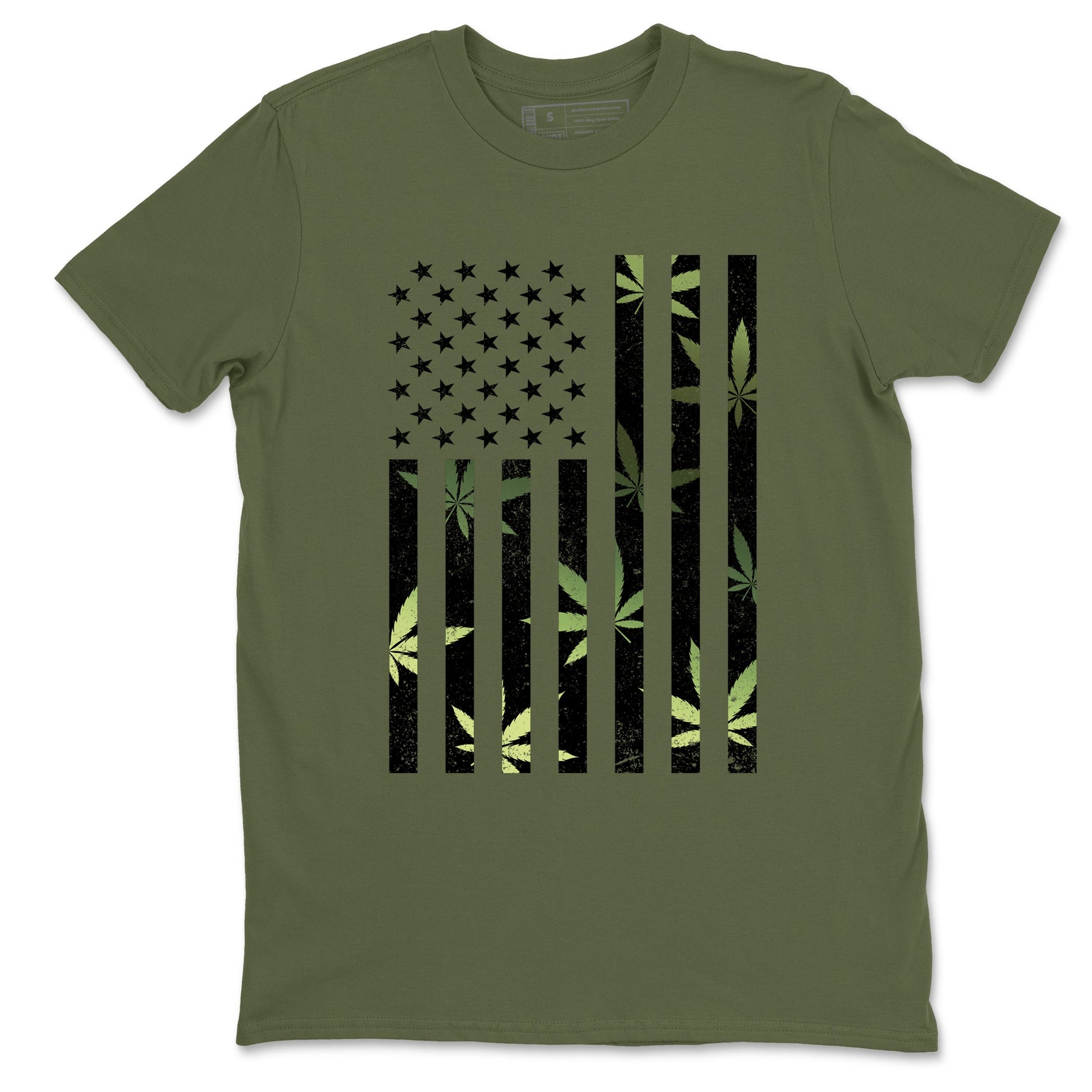 Sneaker match tees – Sneaker Tees To Match Air Foamposite One Pine Green Shoes – Weed Flag Tee Military Green 2