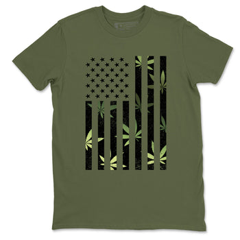 Sneaker match tees – Sneaker Tees To Match Air Foamposite One Pine Green Shoes – Weed Flag Tee Military Green 2