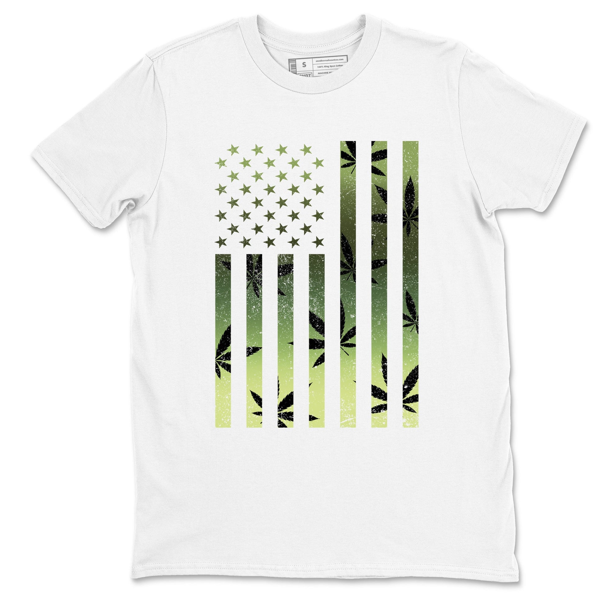 Sneaker match tees – Sneaker Tees To Match Air Foamposite One Pine Green Shoes – Weed Flag Tee White 2