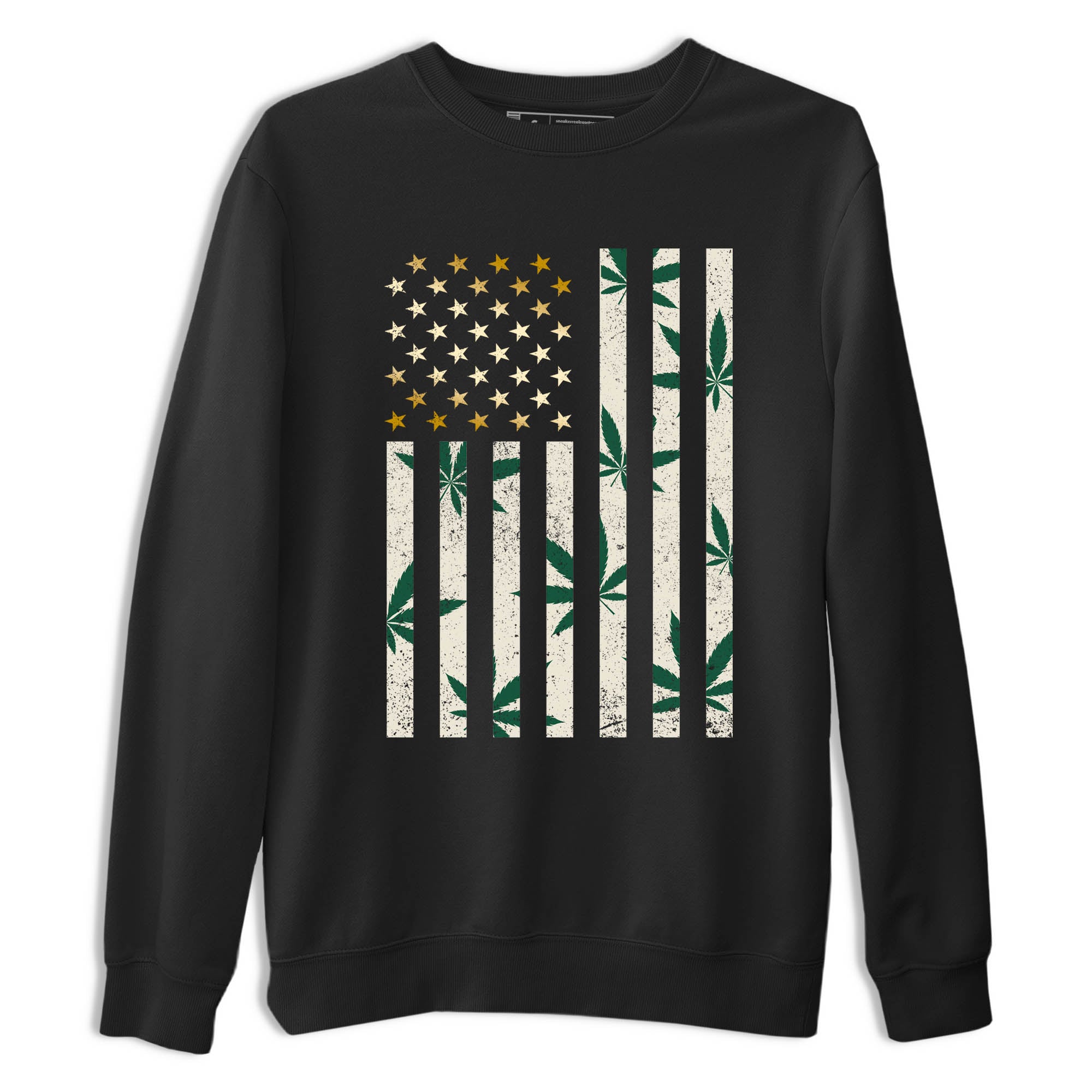Sneaker Threads – Sneaker Tees To Match Air Jordan 1 Pro Green – Weed Flag Graphic Tee Black 2. Perfect for Jordan releases 2025 colorways.