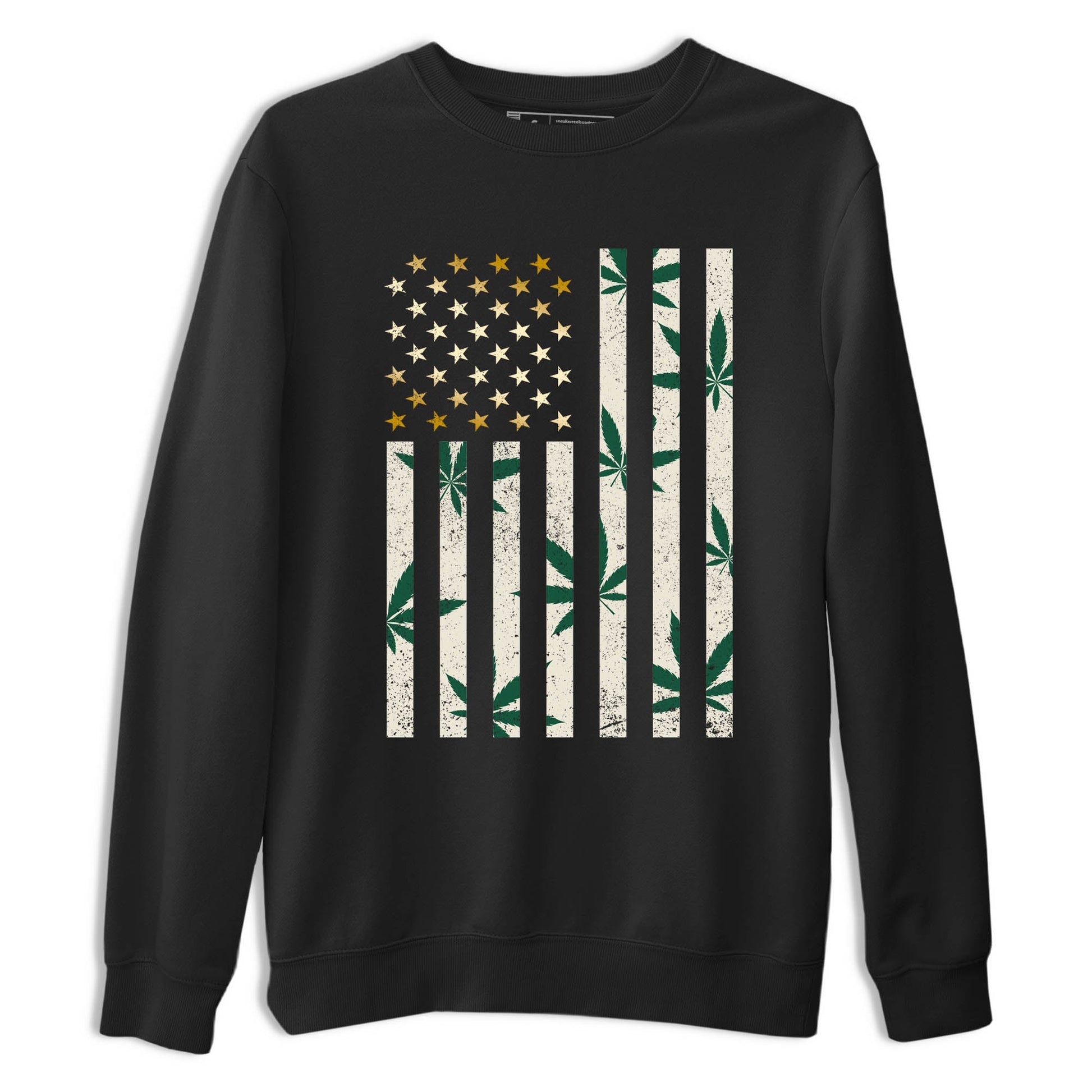 Sneaker Threads – Sneaker Tees To Match Air Jordan 1 Pro Green – Weed Flag Graphic Tee Black 2. Perfect for Jordan releases 2025 colorways.