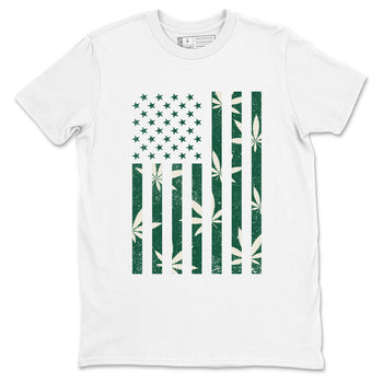 Sneaker Threads – Sneaker Tees To Match Air Jordan 1 Pro Green – Weed Flag Graphic Tee White 2. Perfect for Jordan releases 2025 colorways.