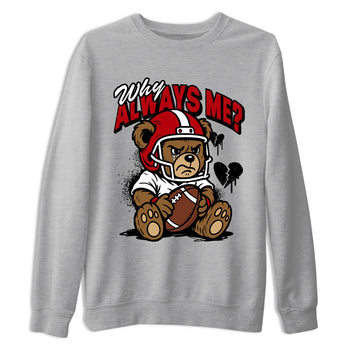 Sneaker match tees – Sneaker Tees To Match Air Jordan 5 Fire Red Shoes – Why Always Me Tee Heather Grey 2