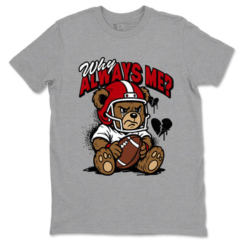 Sneaker match tees – Sneaker Tees To Match Air Jordan 5 Fire Red Shoes – Why Always Me Tee Heather Grey 2
