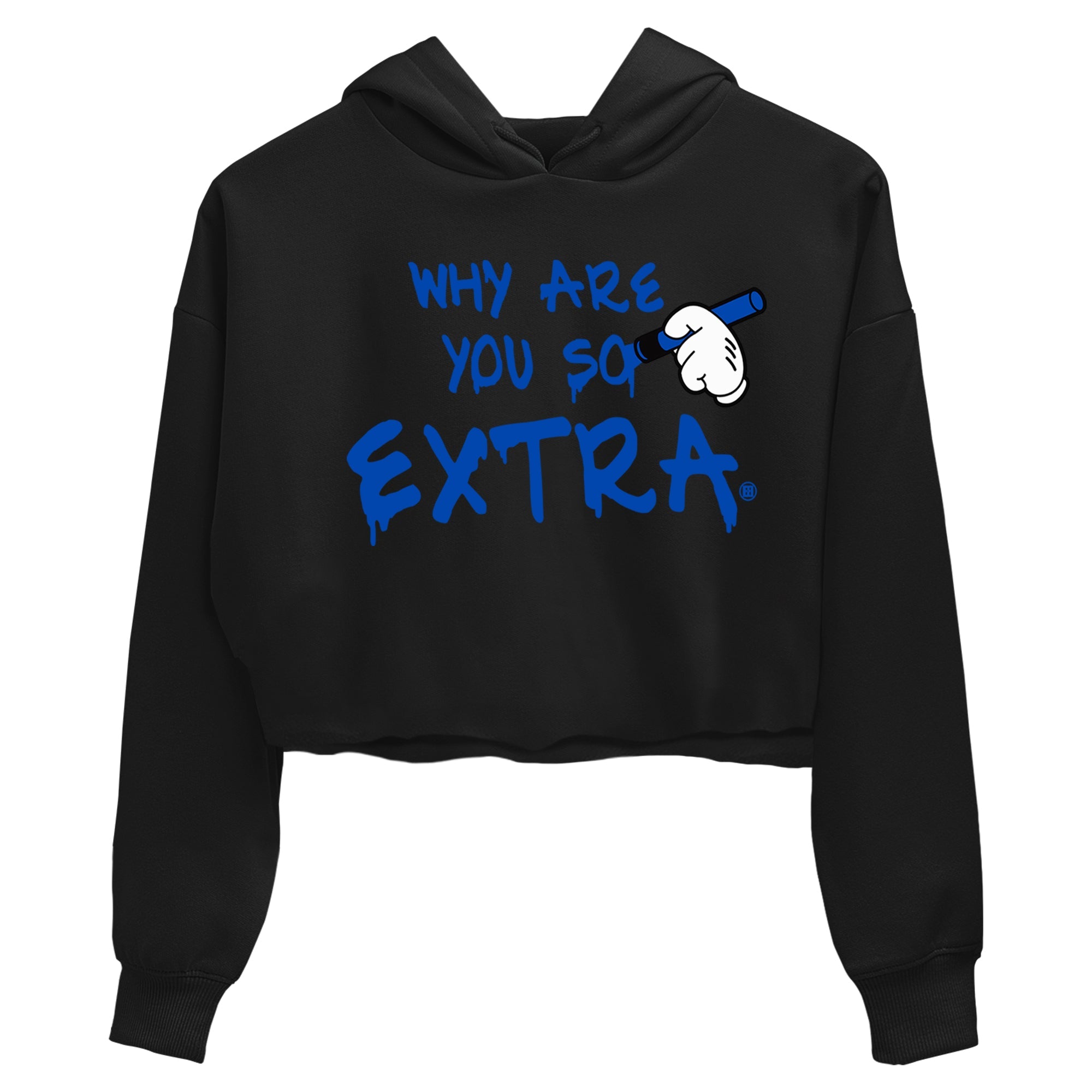 1s Game Royal shirts to match jordans Why Are You So Extra sneaker match tees Air Jordan 1 Retro Low OG Game Royal match shoes to clothes SNRT Sneaker Tees unisex cotton Black 2 crop tee