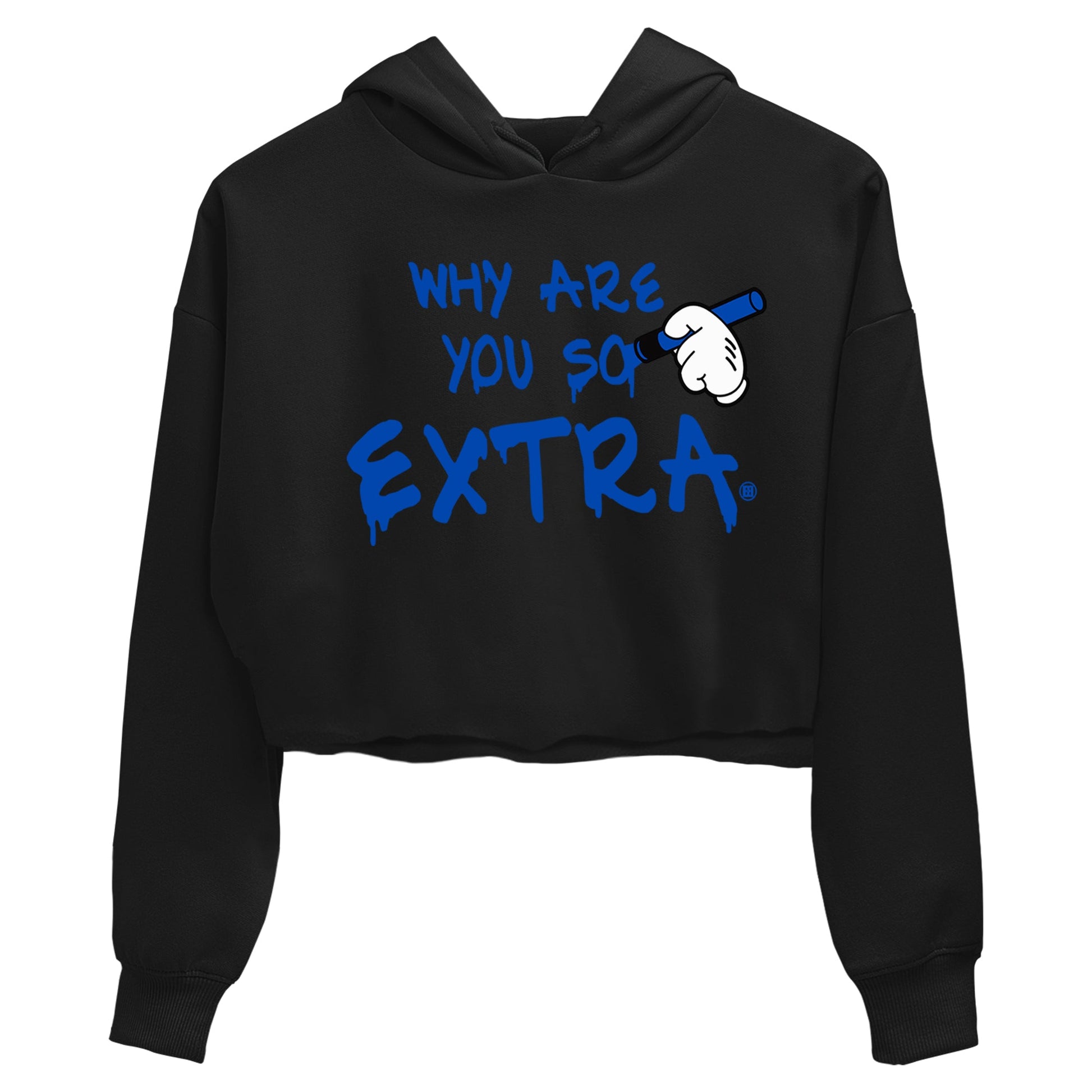 1s Game Royal shirts to match jordans Why Are You So Extra sneaker match tees Air Jordan 1 Retro Low OG Game Royal match shoes to clothes SNRT Sneaker Tees unisex cotton Black 2 crop tee