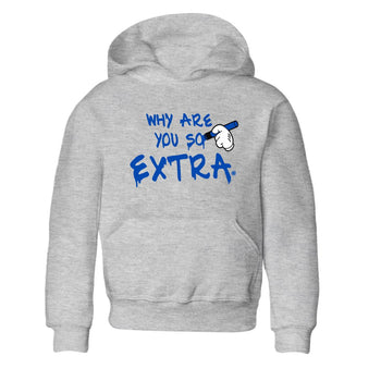 1s Game Royal shirts to match jordans Why Are You So Extra sneaker match tees Air Jordan 1 Retro Low OG Game Royal match shoes to clothes SNRT Sneaker Tees Youth Baby Heather Grey 2 tee