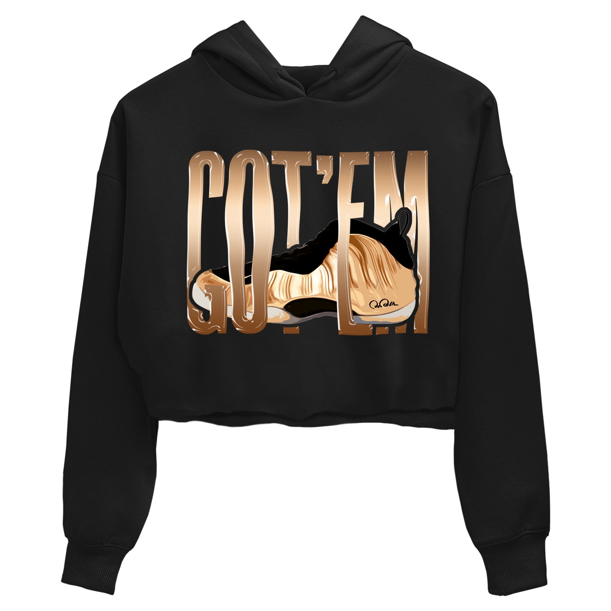 Foams One Metallic Copper shirts to match jordans Wiggling Gotem sneaker match tees Air Foamposite One Metallic Copper match shoes to clothes SNRT Sneaker Tees unisex cotton Black 2 crop tee