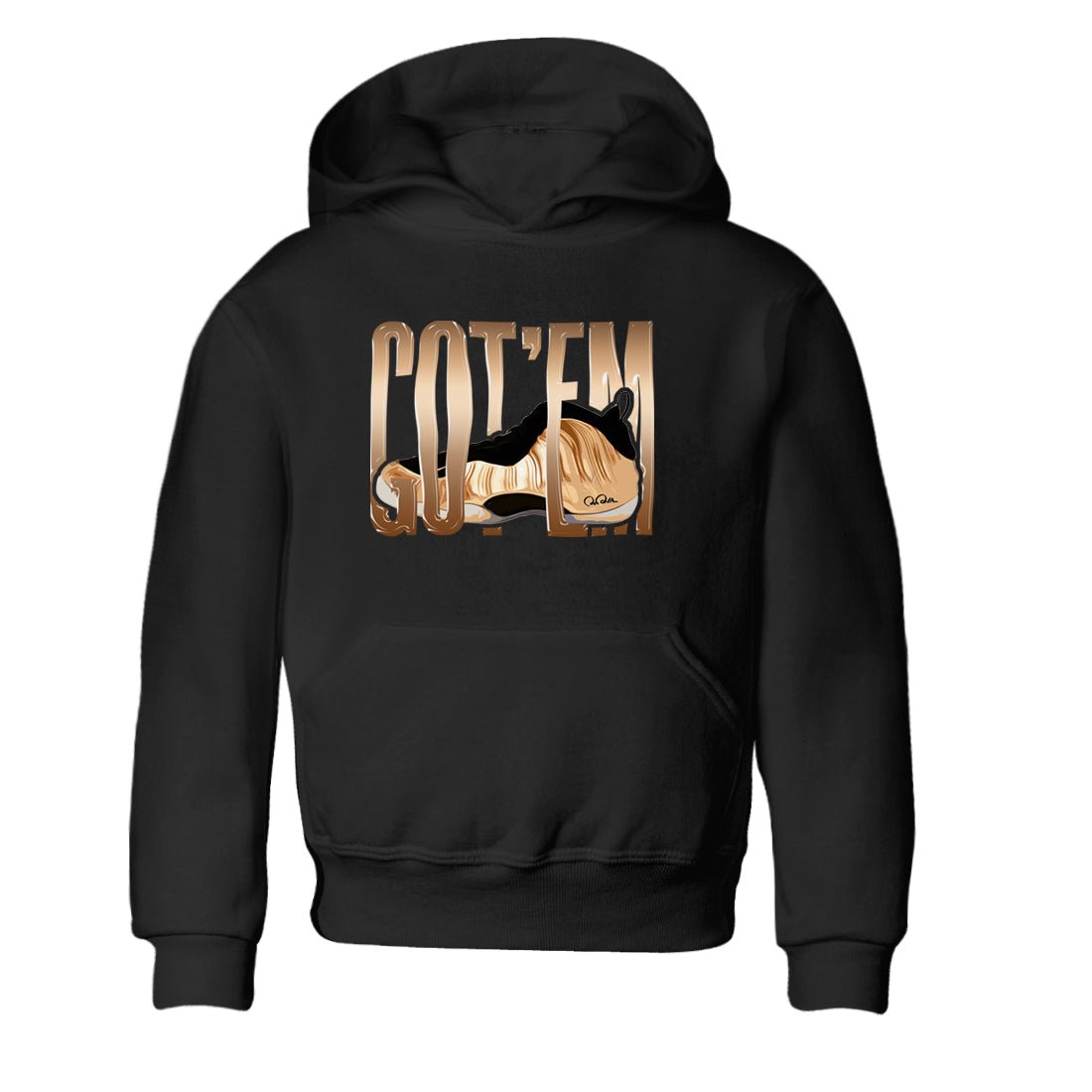Foams One Metallic Copper shirts to match jordans Wiggling Gotem sneaker match tees Air Foamposite One Metallic Copper match shoes to clothes SNRT Sneaker Tees Youth Baby Black 2 tee