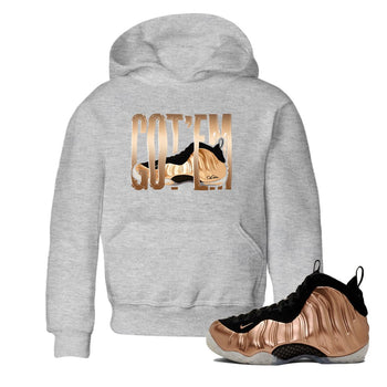 Foams One Metallic Copper shirts to match jordans Wiggling Gotem sneaker match tees Air Foamposite One Metallic Copper match shoes to clothes SNRT Sneaker Tees Youth Baby Heather Grey 1 tee