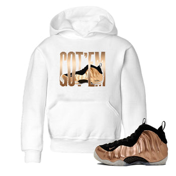 Foams One Metallic Copper shirts to match jordans Wiggling Gotem sneaker match tees Air Foamposite One Metallic Copper match shoes to clothes SNRT Sneaker Tees Youth Baby White 1 tee