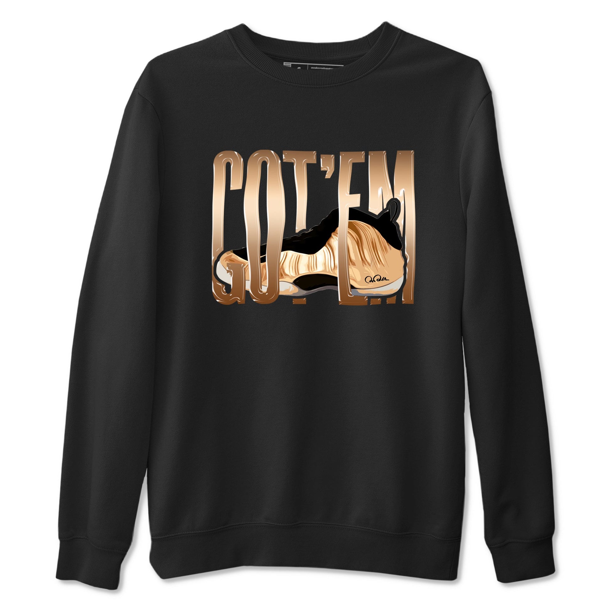 Foams One Metallic Copper shirts to match jordans Wiggling Gotem sneaker match tees Air Foamposite One Metallic Copper match shoes to clothes SNRT Sneaker Tees unisex cotton Black 2 shirts