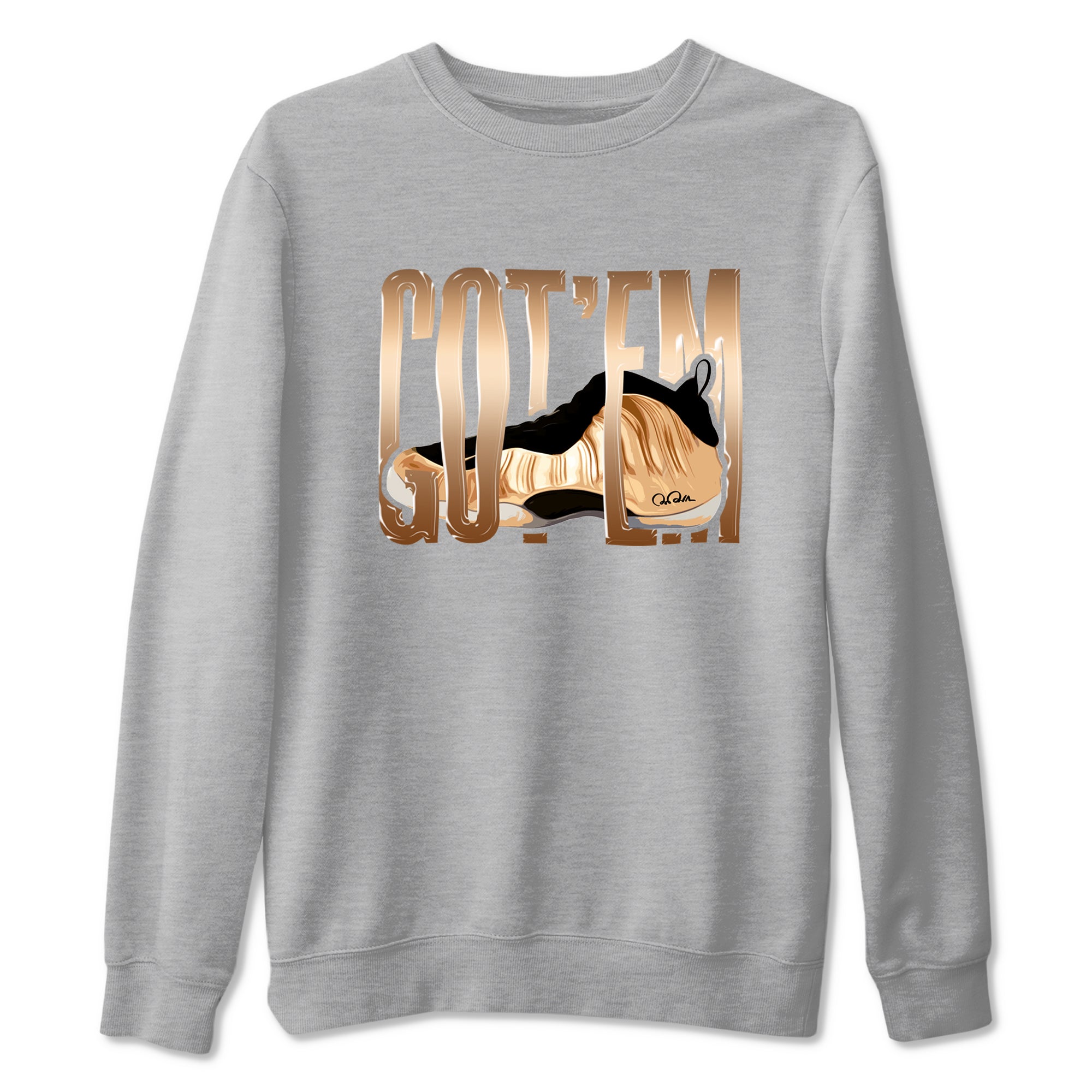 Foams One Metallic Copper shirts to match jordans Wiggling Gotem sneaker match tees Air Foamposite One Metallic Copper match shoes to clothes SNRT Sneaker Tees unisex cotton Heather Grey 2 shirts