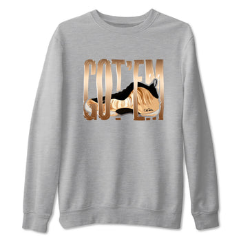 Foams One Metallic Copper shirts to match jordans Wiggling Gotem sneaker match tees Air Foamposite One Metallic Copper match shoes to clothes SNRT Sneaker Tees unisex cotton Heather Grey 2 shirts