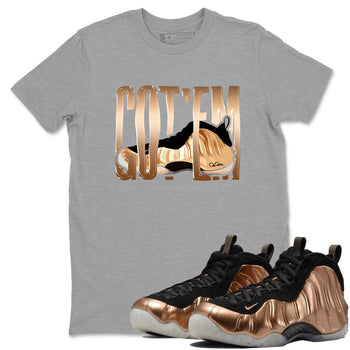 Foams One Metallic Copper shirts to match jordans Wiggling Gotem sneaker match tees Air Foamposite One Metallic Copper match shoes to clothes SNRT Sneaker Tees unisex cotton Heather Grey 1 shirts
