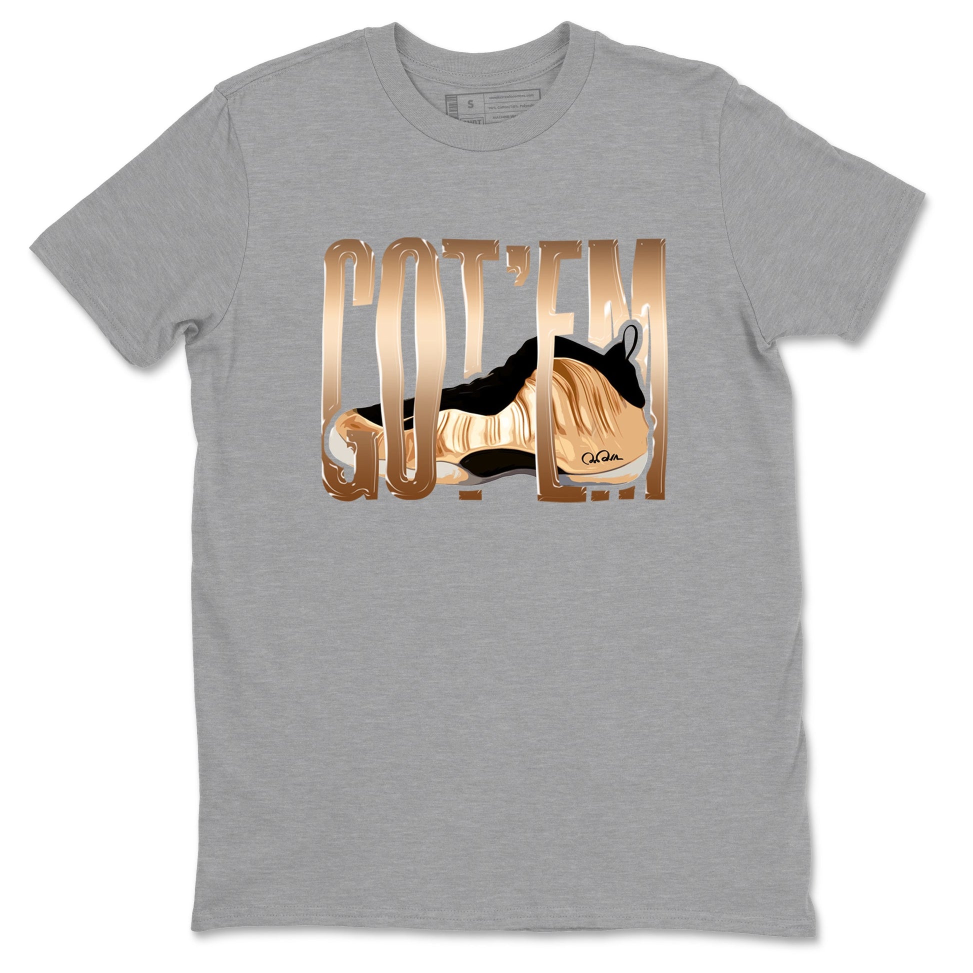 Foams One Metallic Copper shirts to match jordans Wiggling Gotem sneaker match tees Air Foamposite One Metallic Copper match shoes to clothes SNRT Sneaker Tees unisex cotton Heather Grey 2 shirts