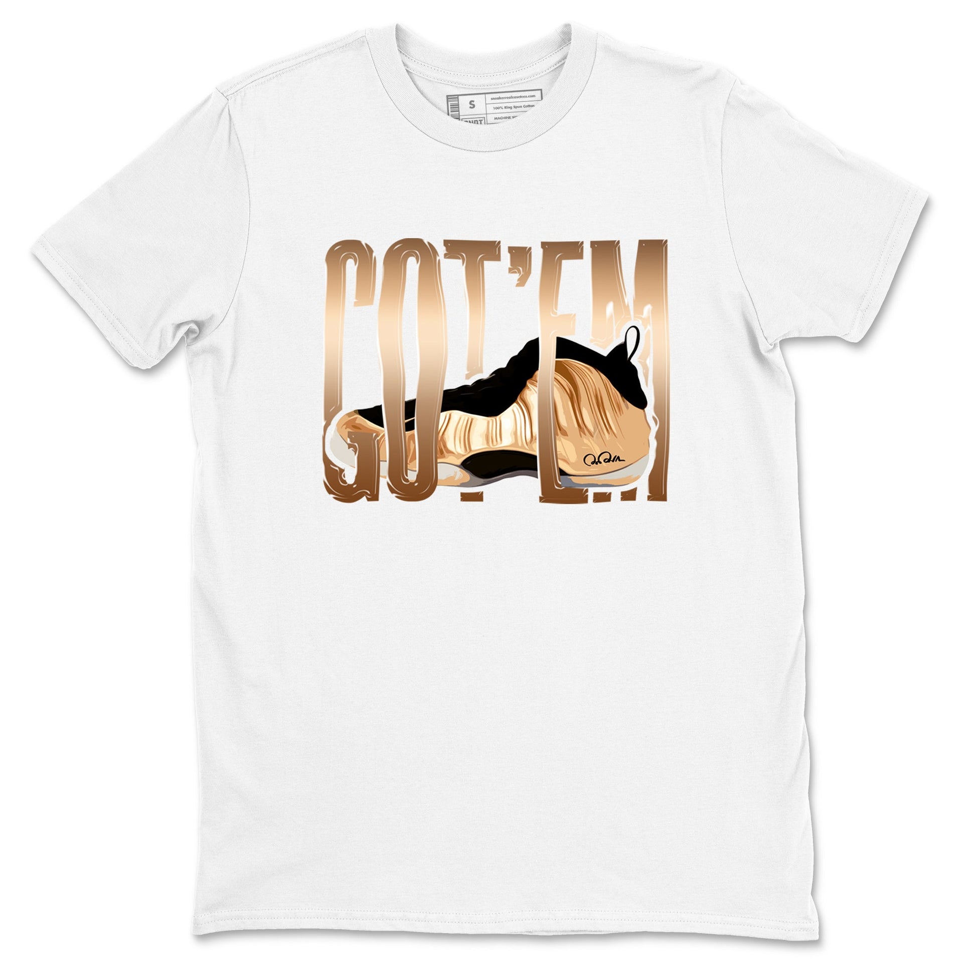 Foams One Metallic Copper shirts to match jordans Wiggling Gotem sneaker match tees Air Foamposite One Metallic Copper match shoes to clothes SNRT Sneaker Tees unisex cotton White 2 shirts