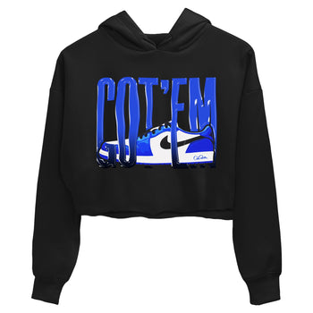 AJ1 Game Royal shirt to match jordans Wiggling Gotem sneaker tees Air Jordan 1 Game Royal SNRT Sneaker Release Tees Black 2 crop length shirt