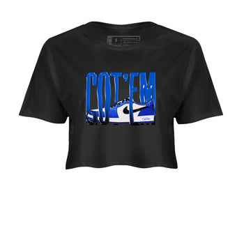 AJ1 Game Royal shirt to match jordans Wiggling Gotem sneaker tees Air Jordan 1 Game Royal SNRT Sneaker Release Tees Black 2 crop length shirt