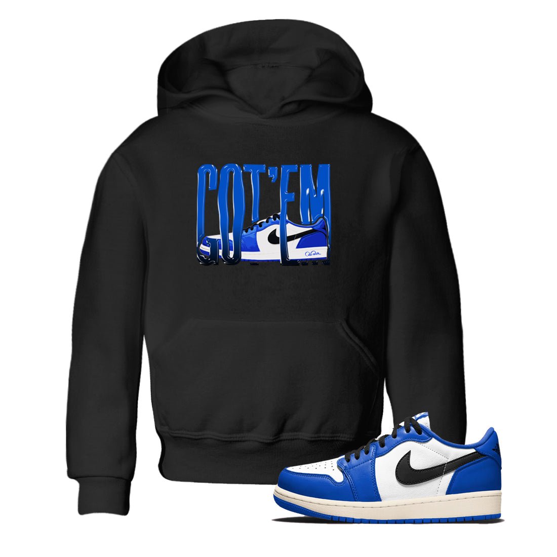 AJ1 Game Royal shirt to match jordans Wiggling Gotem sneaker tees Air Jordan 1 Game Royal SNRT sneaker release tees baby toddler Black 1 cotton Shirt