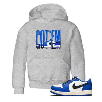 AJ1 Game Royal shirt to match jordans Wiggling Gotem sneaker tees Air Jordan 1 Game Royal SNRT sneaker release tees baby toddler Heather Grey 1 cotton Shirt