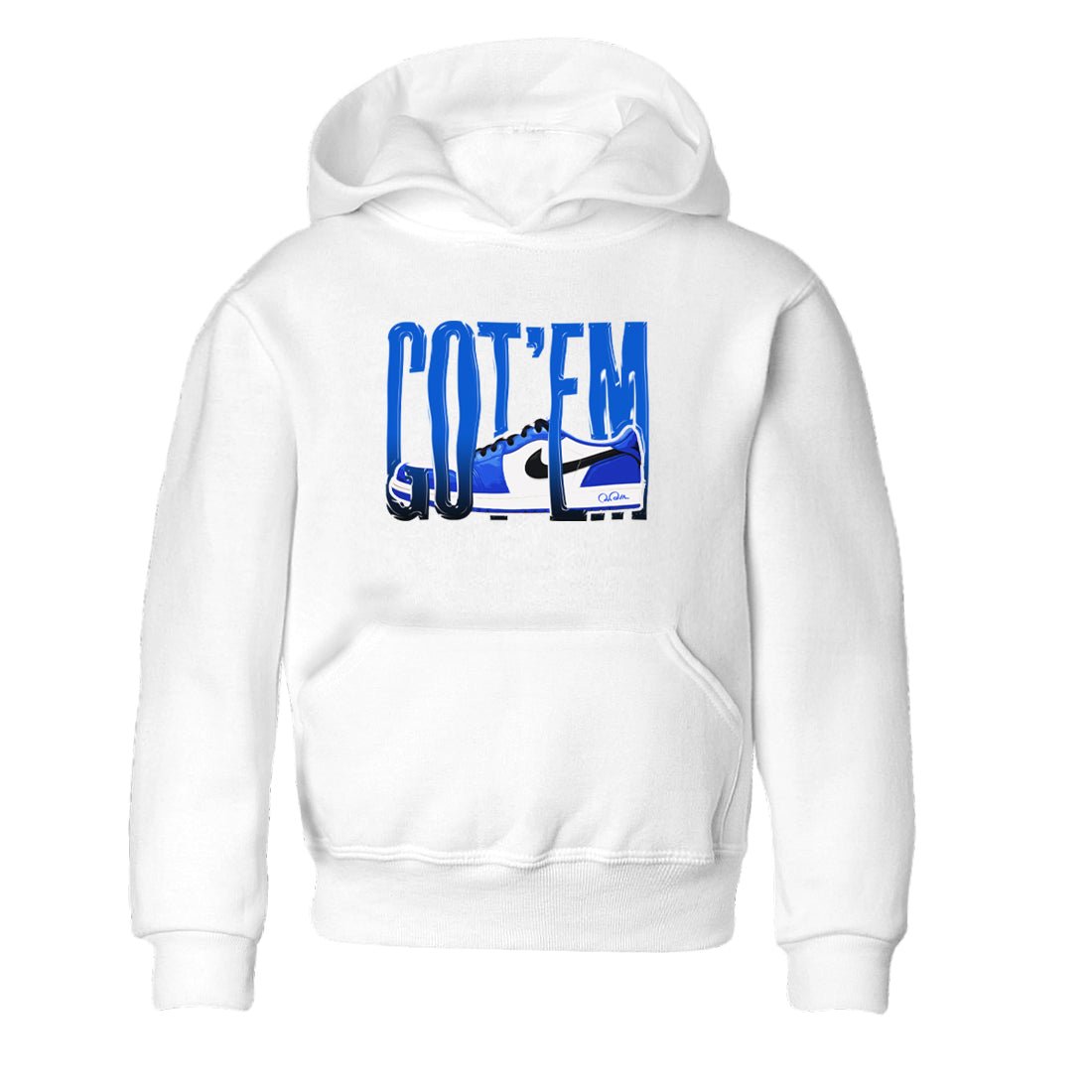 AJ1 Game Royal shirt to match jordans Wiggling Gotem sneaker tees Air Jordan 1 Game Royal SNRT sneaker release tees baby toddler White 2 cotton Shirt