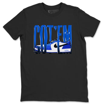 AJ1 Game Royal shirt to match jordans Wiggling Gotem sneaker tees Air Jordan 1 Game Royal SNRT Sneaker Release Tees unisex cotton Black 2 crew neck shirt