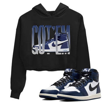 1s Midnight Navy shirts to match jordans Wiggling Gotem sneaker match tees Air Jordan 1 Midnight Navy match shoes to clothes SNRT Sneaker Tees unisex cotton Black 1 crop tee