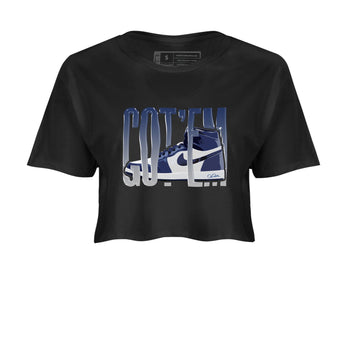 1s Midnight Navy shirts to match jordans Wiggling Gotem sneaker match tees Air Jordan 1 Midnight Navy match shoes to clothes SNRT Sneaker Tees unisex cotton Black 2 crop tee
