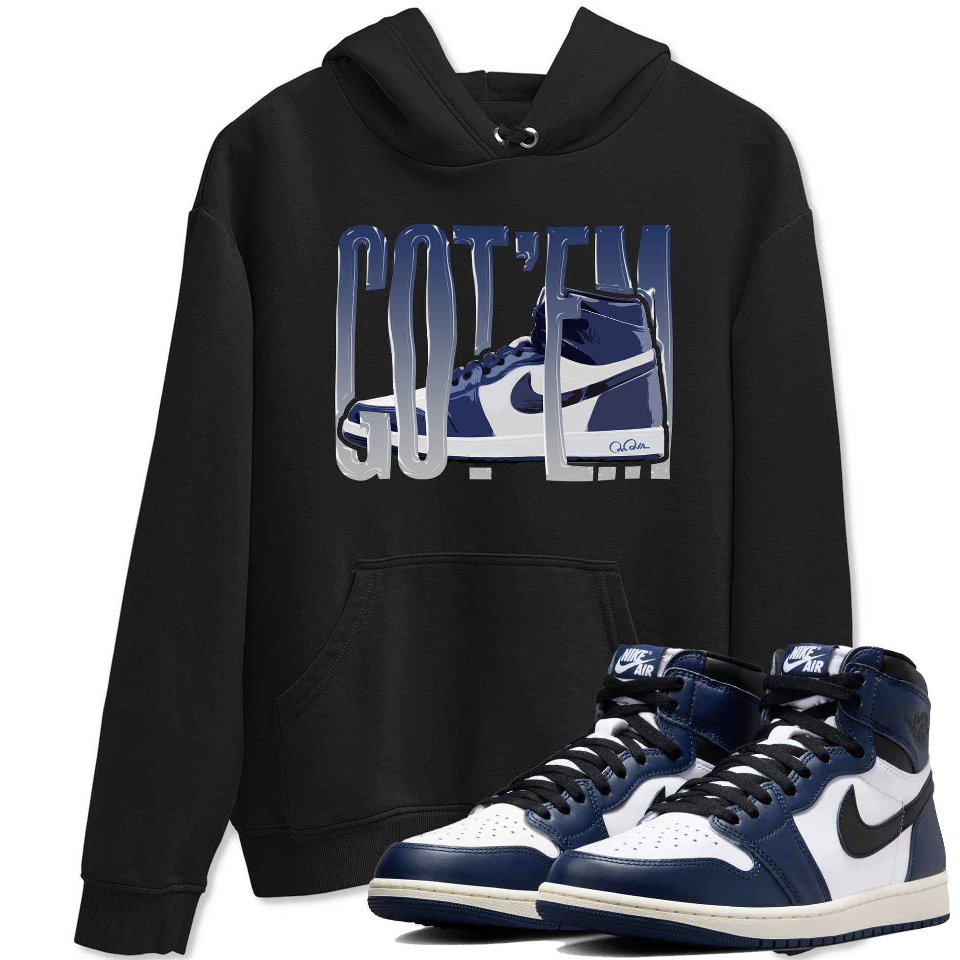 1s Midnight Navy shirts to match jordans Wiggling Gotem sneaker match tees Air Jordan 1 Midnight Navy match shoes to clothes SNRT Sneaker Tees unisex cotton Black 1 shirts
