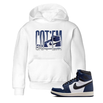 1s Midnight Navy shirts to match jordans Wiggling Gotem sneaker match tees Air Jordan 1 Midnight Navy match shoes to clothes SNRT Sneaker Tees Youth Baby White 1 tee