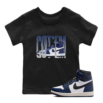 1s Midnight Navy shirts to match jordans Wiggling Gotem sneaker match tees Air Jordan 1 Midnight Navy match shoes to clothes SNRT Sneaker Tees Youth Baby Black 1 tee