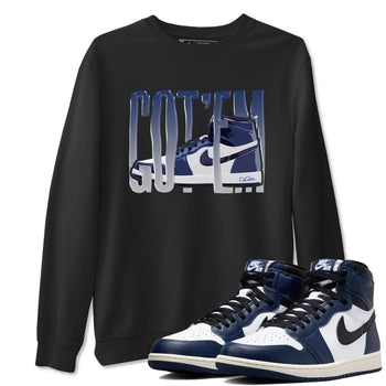 1s Midnight Navy shirts to match jordans Wiggling Gotem sneaker match tees Air Jordan 1 Midnight Navy match shoes to clothes SNRT Sneaker Tees unisex cotton Black 1 shirts
