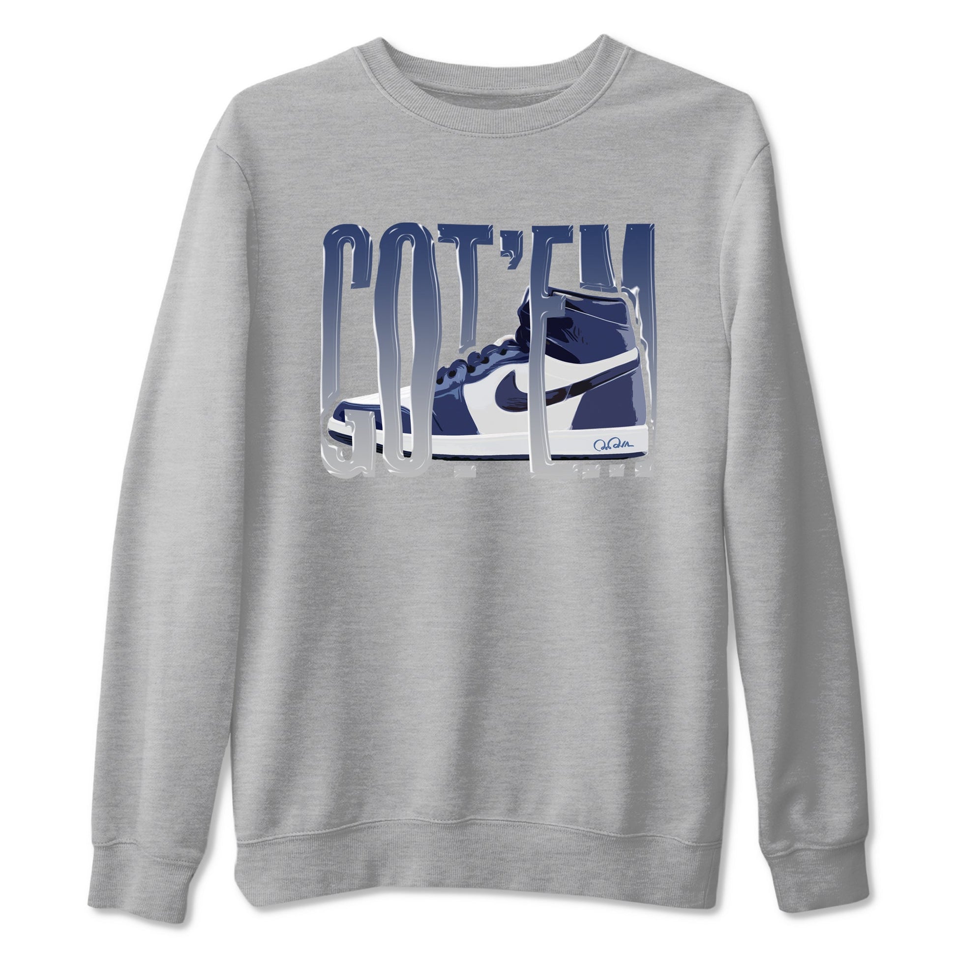 1s Midnight Navy shirts to match jordans Wiggling Gotem sneaker match tees Air Jordan 1 Midnight Navy match shoes to clothes SNRT Sneaker Tees unisex cotton Heather Grey 2 shirts