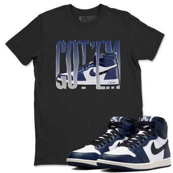 1s Midnight Navy shirts to match jordans Wiggling Gotem sneaker match tees Air Jordan 1 Midnight Navy match shoes to clothes SNRT Sneaker Tees unisex cotton Black 1 shirts