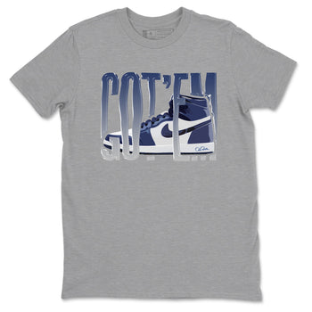 1s Midnight Navy shirts to match jordans Wiggling Gotem sneaker match tees Air Jordan 1 Midnight Navy match shoes to clothes SNRT Sneaker Tees unisex cotton Heather Grey 2 shirts