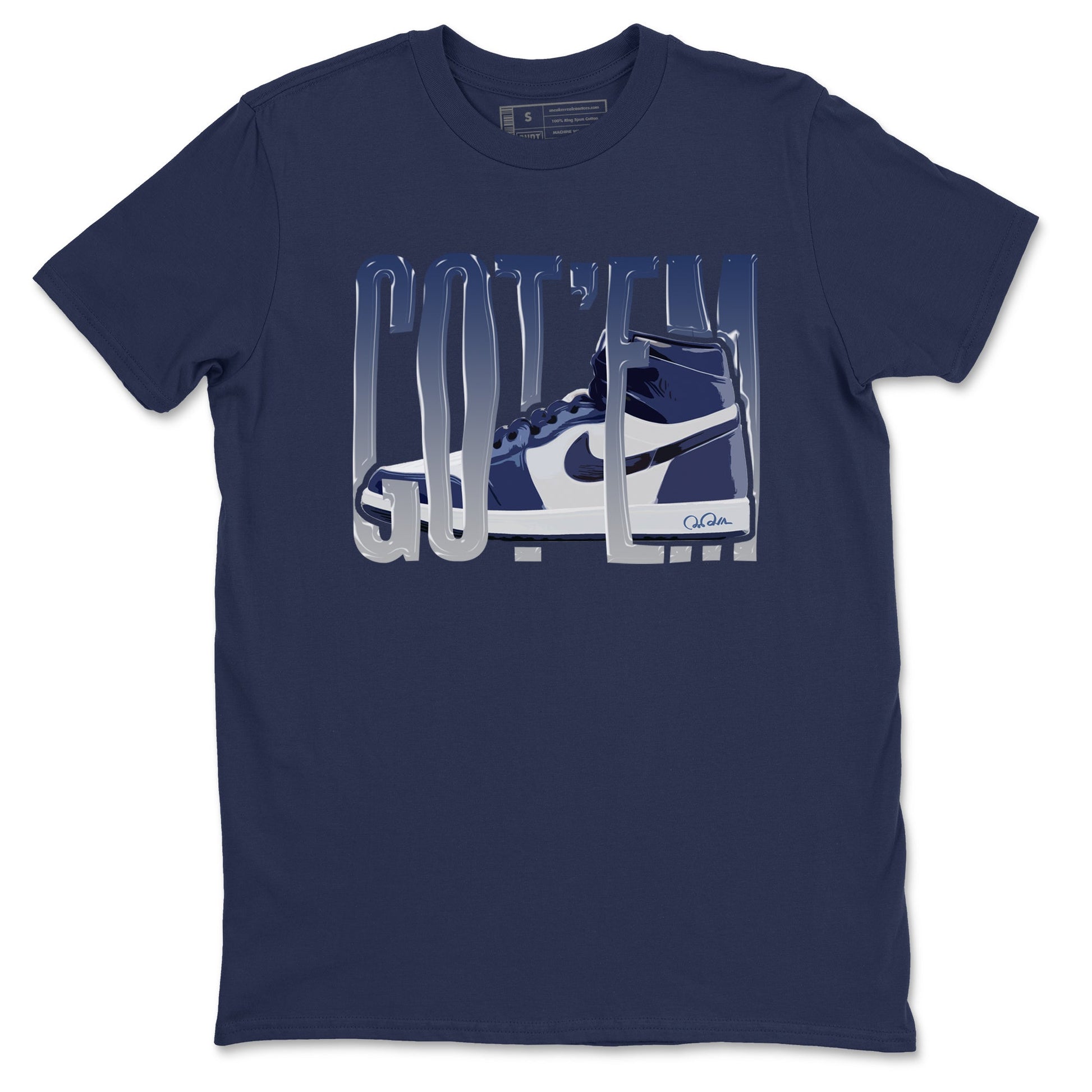 1s Midnight Navy shirts to match jordans Wiggling Gotem sneaker match tees Air Jordan 1 Midnight Navy match shoes to clothes SNRT Sneaker Tees unisex cotton Navy 2 shirts