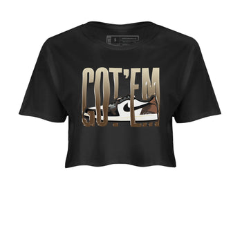 1s Low OG Mocha shirts to match jordans Wiggling Gotem sneaker match tees Air Jordan 1 Mocha match shoes to clothes SNRT Sneaker Tees unisex cotton Black 2 crop tee