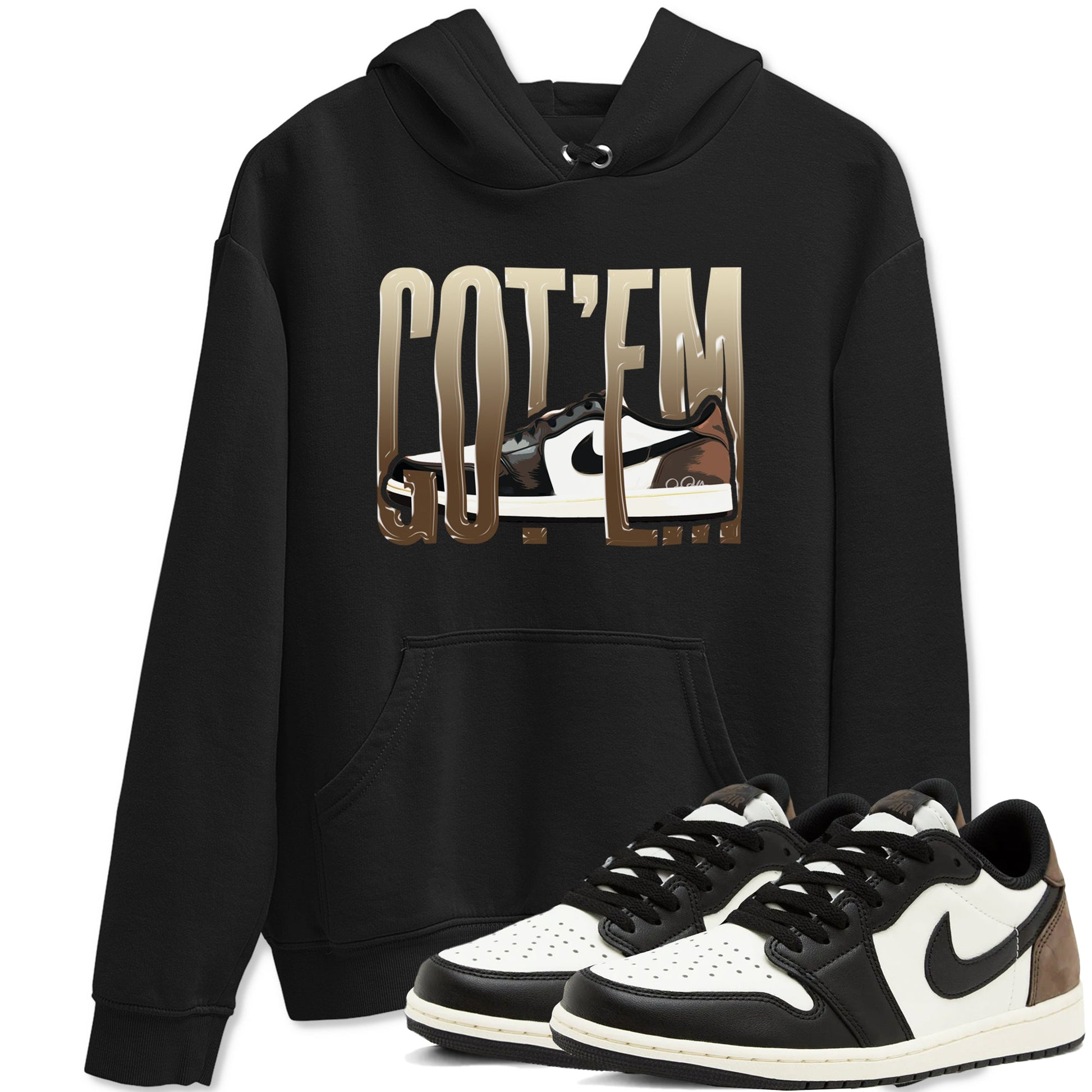 1s Low OG Mocha shirts to match jordans Wiggling Gotem sneaker match tees Air Jordan 1 Mocha match shoes to clothes SNRT Sneaker Tees unisex cotton Black 1 shirts