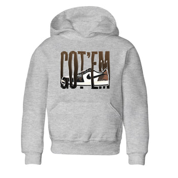 1s Low OG Mocha shirts to match jordans Wiggling Gotem sneaker match tees Air Jordan 1 Mocha match shoes to clothes SNRT Sneaker Tees Youth Baby Heather Grey 2 tee
