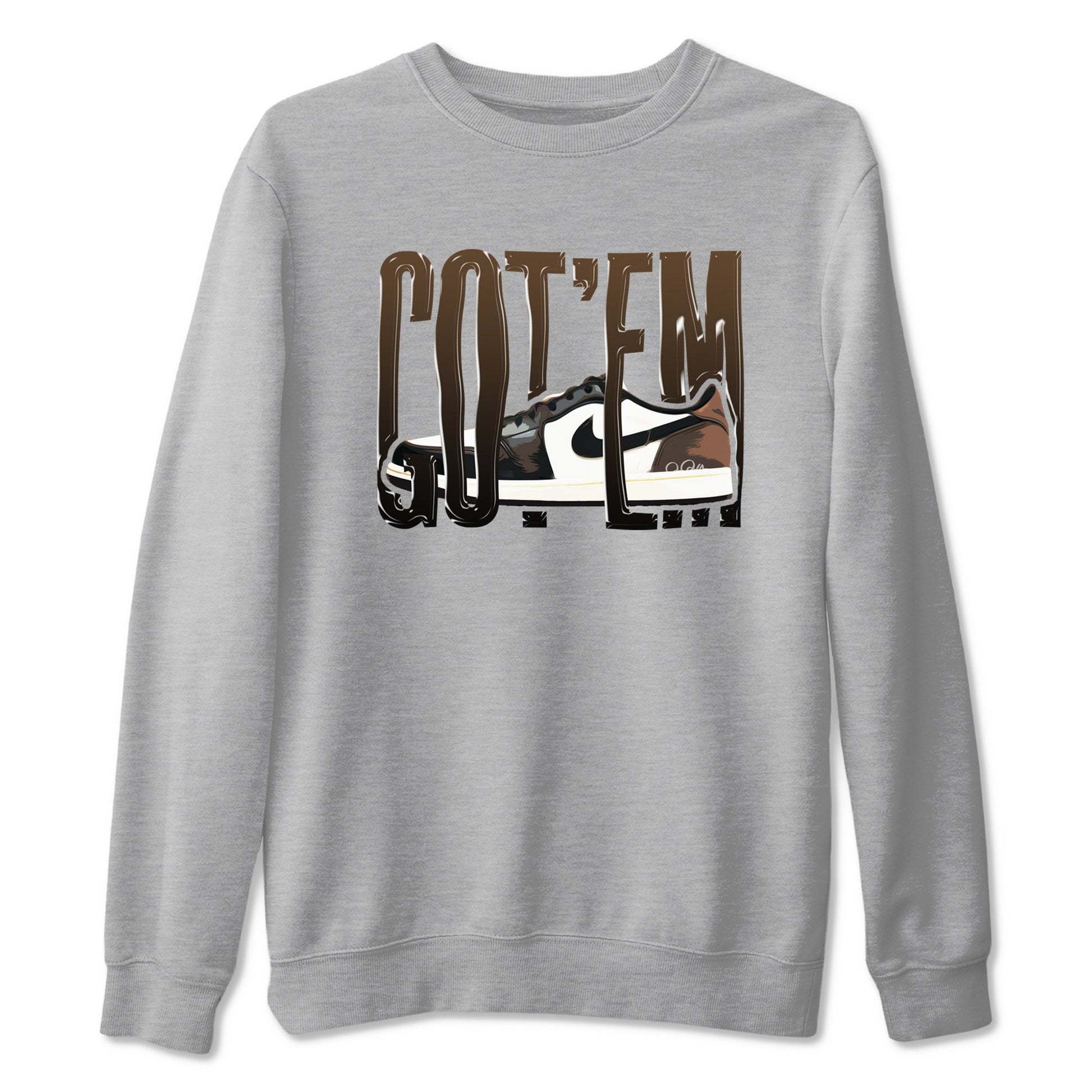 1s Low OG Mocha shirts to match jordans Wiggling Gotem sneaker match tees Air Jordan 1 Mocha match shoes to clothes SNRT Sneaker Tees unisex cotton Heather Grey 2 shirts