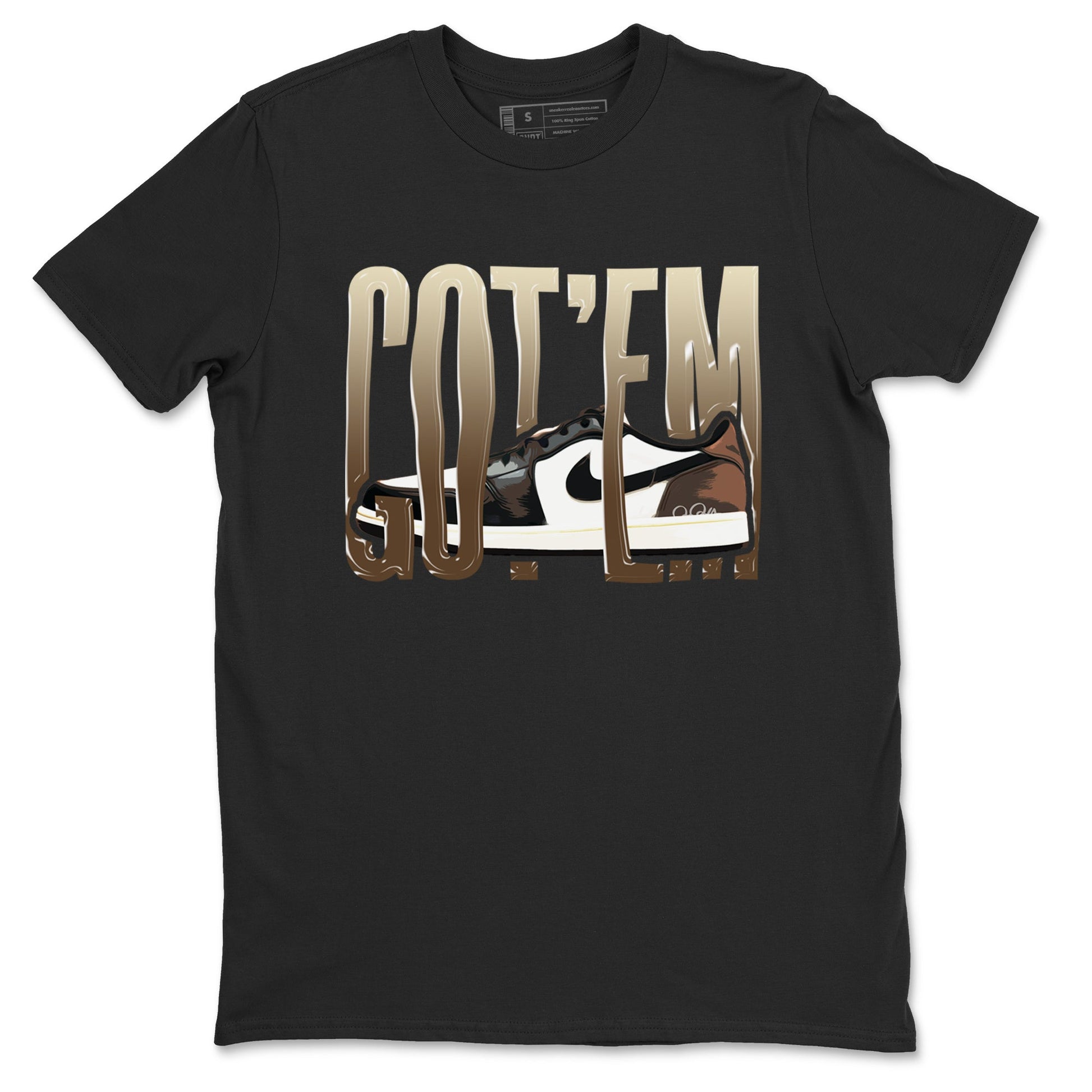 1s Low OG Mocha shirts to match jordans Wiggling Gotem sneaker match tees Air Jordan 1 Mocha match shoes to clothes SNRT Sneaker Tees unisex cotton Black 2 shirts