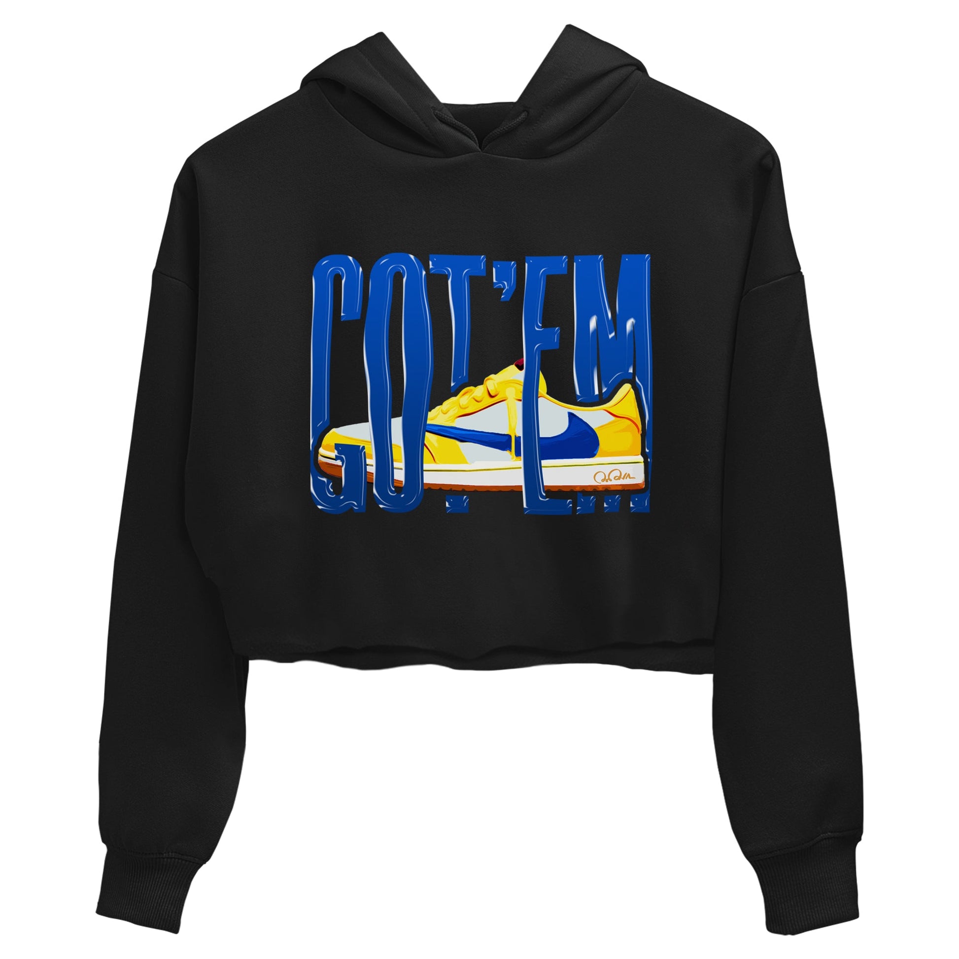 1s Travis Scott Canary shirt to match jordans Wiggling Gotem sneaker tees Air Jordan 1 Travis Scott Canary SNRT Sneaker Release Tees Black 2 crop length shirt