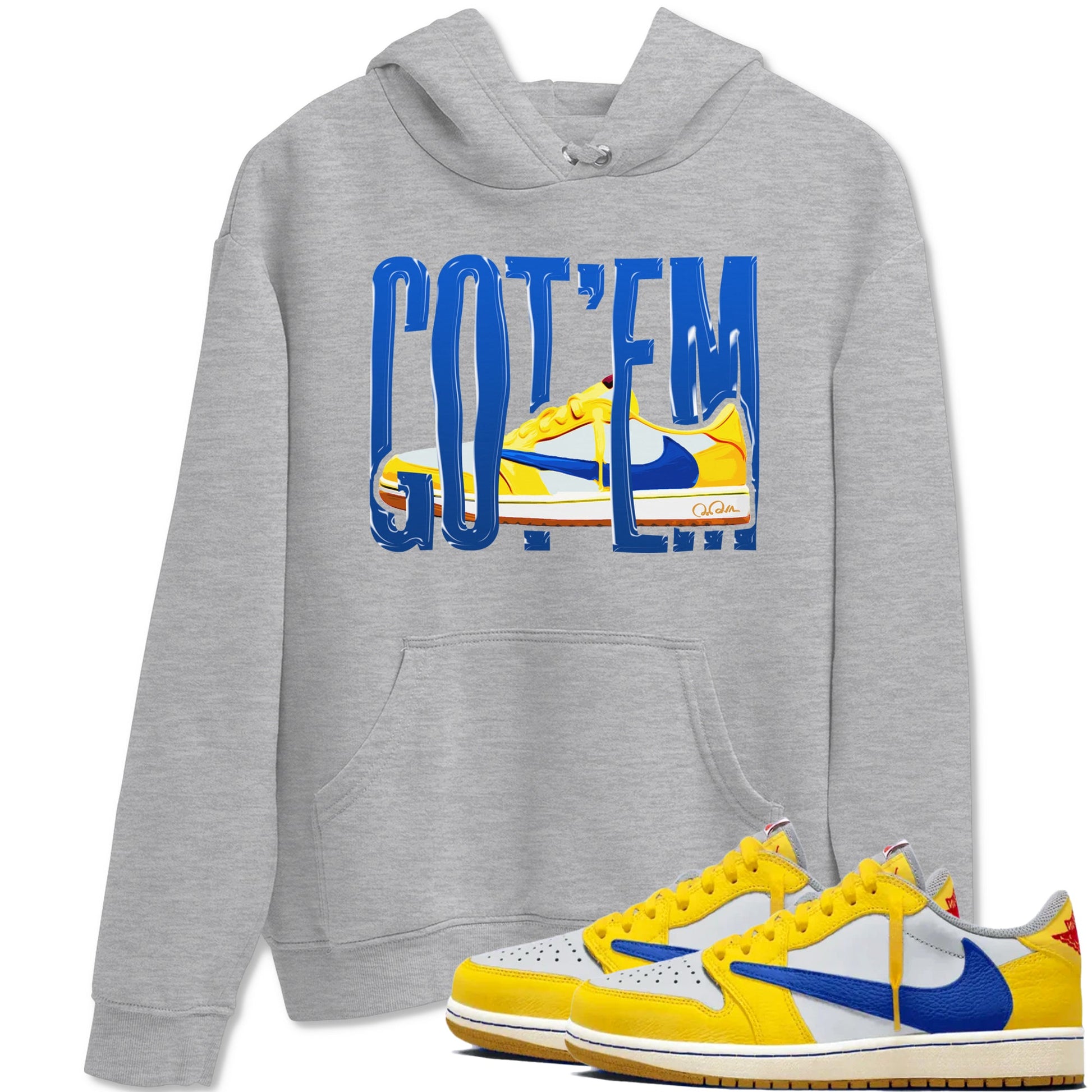 1s Travis Scott Canary shirt to match jordans Wiggling Gotem sneaker tees Air Jordan 1 Travis Scott Canary SNRT Sneaker Release Tees unisex cotton Heather Grey 1 crew neck shirt